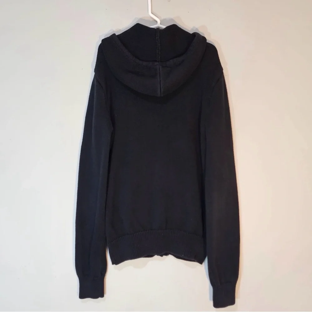Polo Ralph Lauren Black Knit Zip Hoodie Pony Logo Sweatshirt - Picture 7 of 8